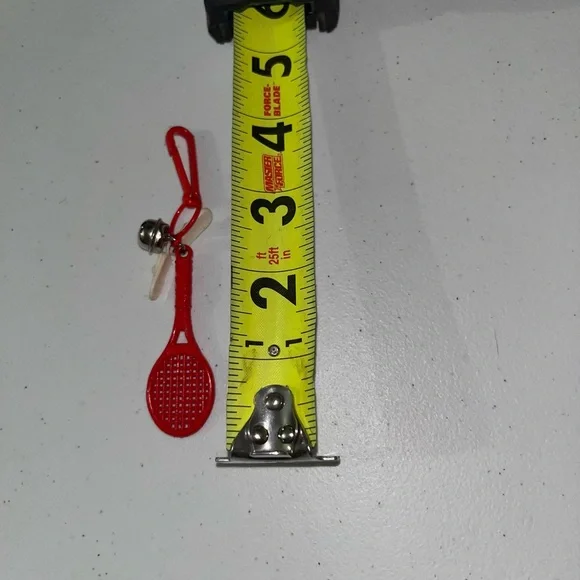 80’s Red Tennis Racket Bell Charm - Picture 2 of 2